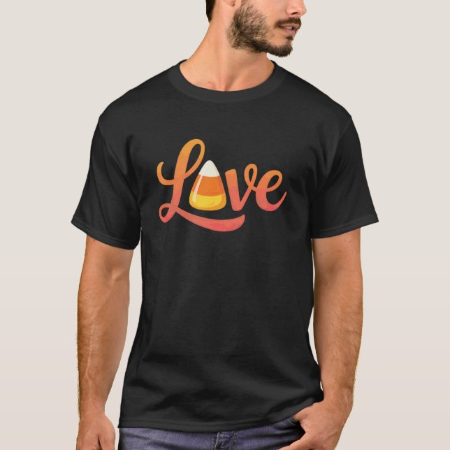 Kärlek Godis Majs Halloween T Shirt (Framsida)