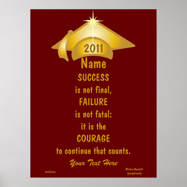 Kärlek Golden Courage for Success Poster -Cust. (Framsidan)