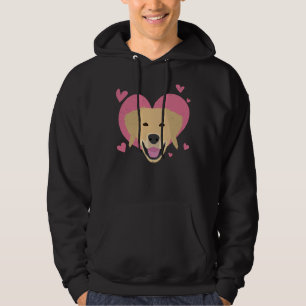 Kärlek Golden Retriever Hearts Hundägare Idea Hoodie