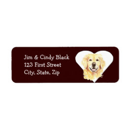 Kärlek Golden Retriever Hund-adressetikett Returadress Etikett