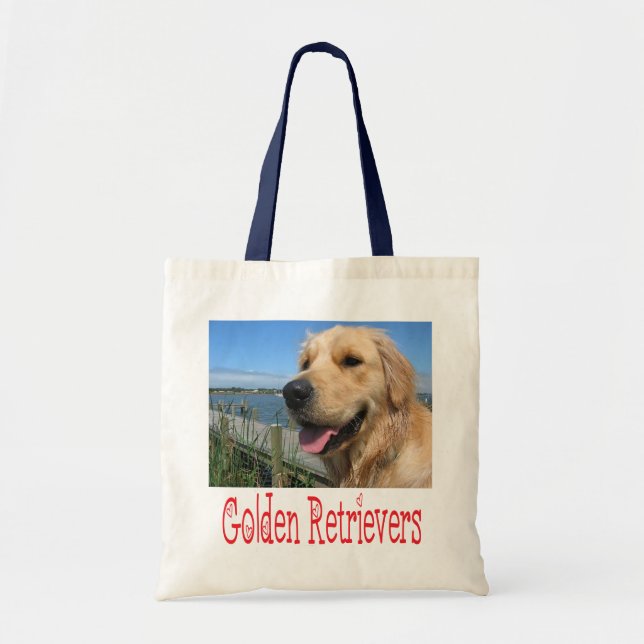 Kärlek Golden Retriever Puppy Hund Canvas Toit Bag Tygkasse (Framsidan)