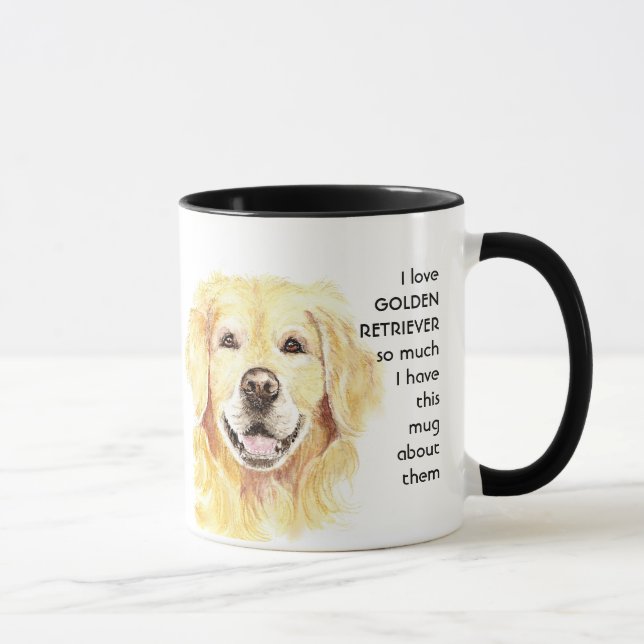 Kärlek GOLDEN RETRIEVER SÅ MYCKET JAG Roligtar Off Mugg (Höger)