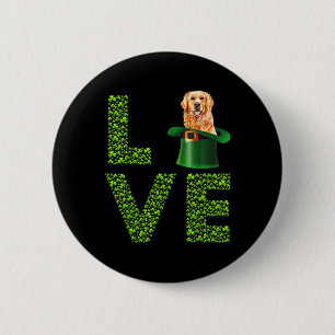 Kärlek Golden Retrievers Hund Leprechaun Irish St  Knapp