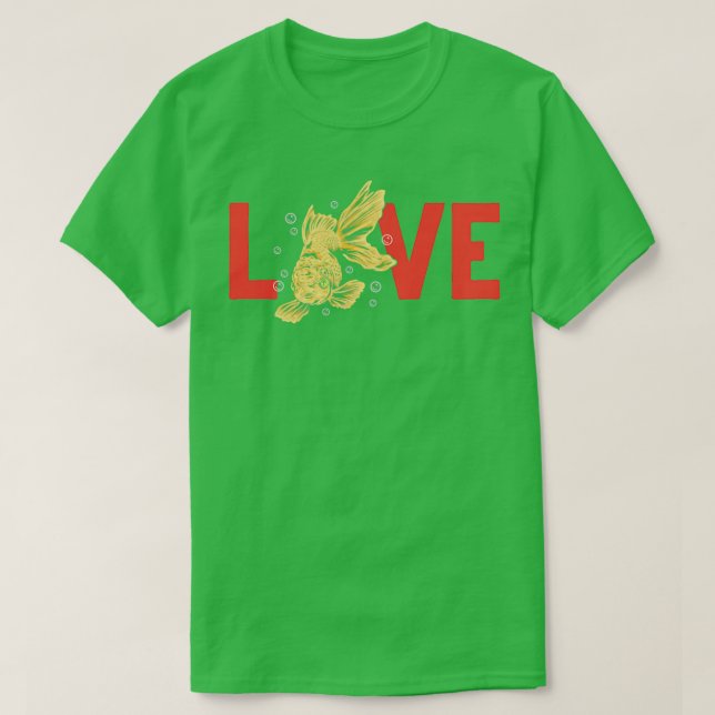 Kärlek Goldfish Aquarium Fish Cute Goldfish T Shirt (Design framsida)