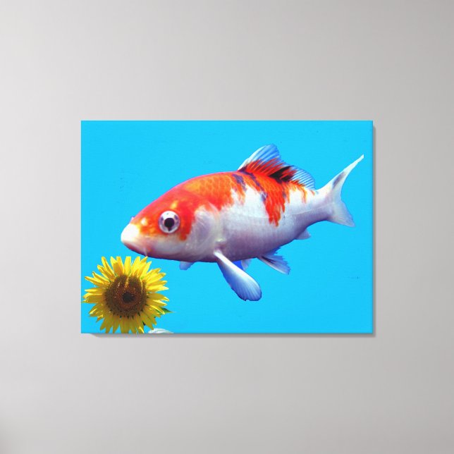 Kärlek Goldfish Stretched Kanvastryck (Framsida)