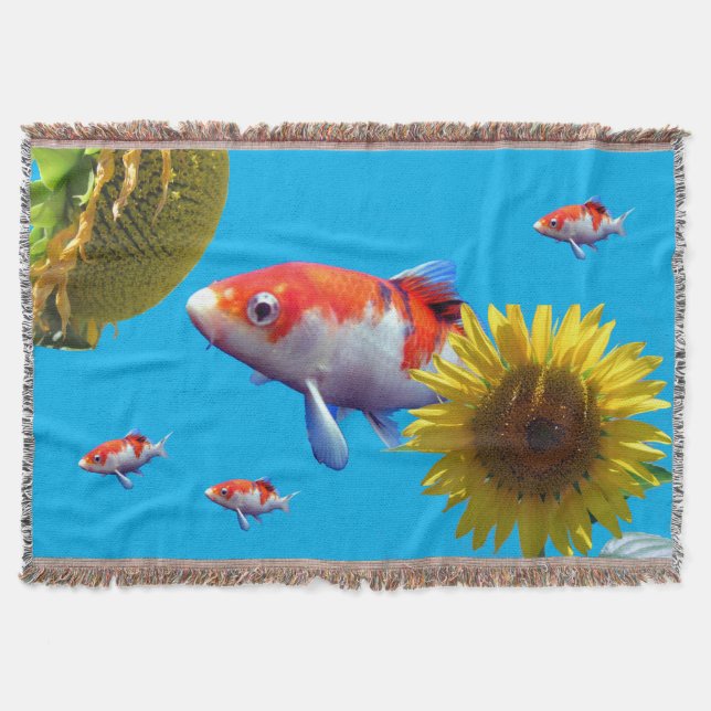Kärlek Goldfish Throw Blanket Filt (Framsidan)
