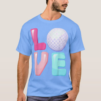 Kärlek Golf Player Team Fläkt Girls Womens T Shirt