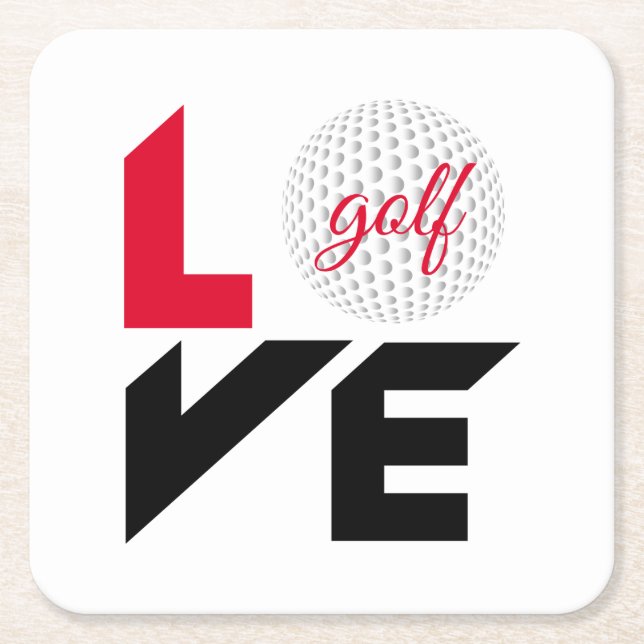 Kärlek golf underlägg papper kvadrat (Framsidan)