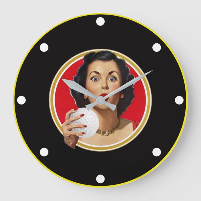 Kärlek Golf Wall Clock Stor Klocka (Framsida)