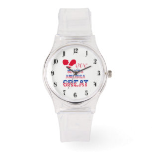 Kärlek gör Amerika underbart Armbandsur
