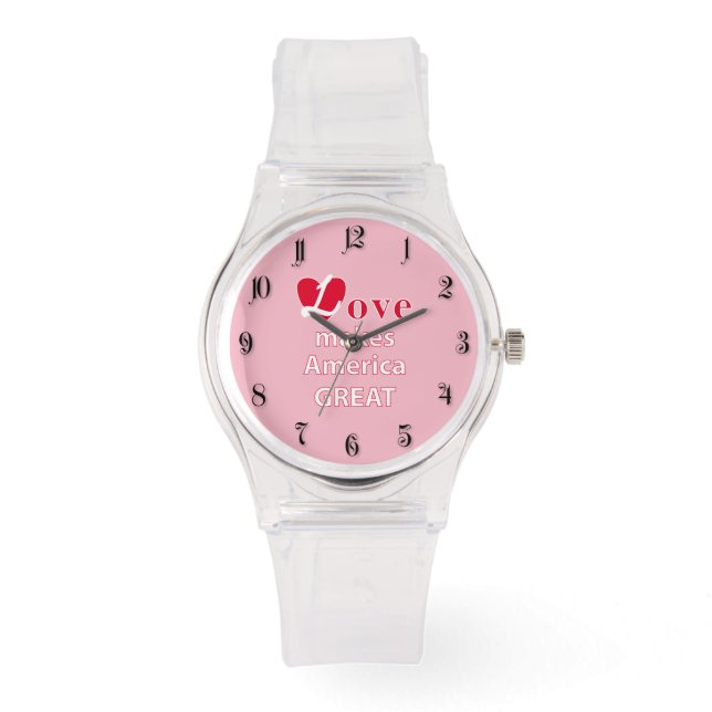 Kärlek gör Amerika underbart Armbandsur (Framsida)