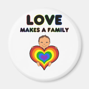 Kärlek gör en familjsolbränna att flå babymagn magnet