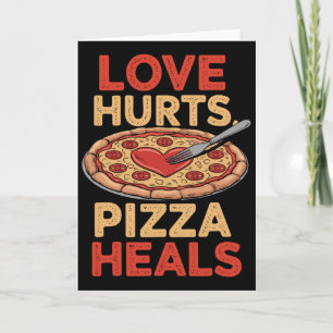 Kärlek Gör Ont Pizza Hjälper Rolig Mat Älskare All Kort