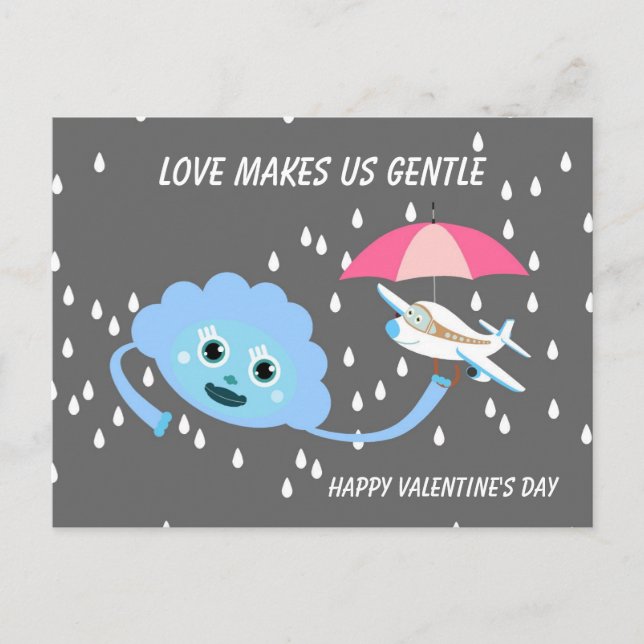 Kärlek gör oss försiktiga med Valentinens vykort f (Framsida)