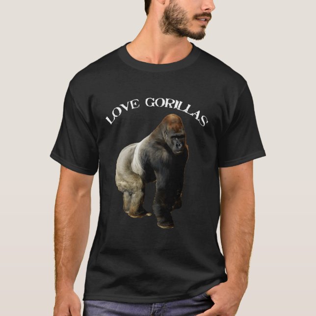 Kärlek Gorillas Zoo Silver-Back Gorilla T Shirt (Framsida)
