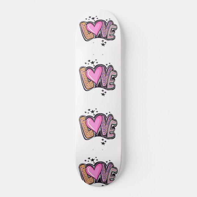 Kärlek Graffiti Art Mini Skateboard Bräda 18,5 Cm (Framsida)