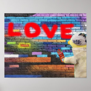 Kärlek Graffiti väggkonst. poster