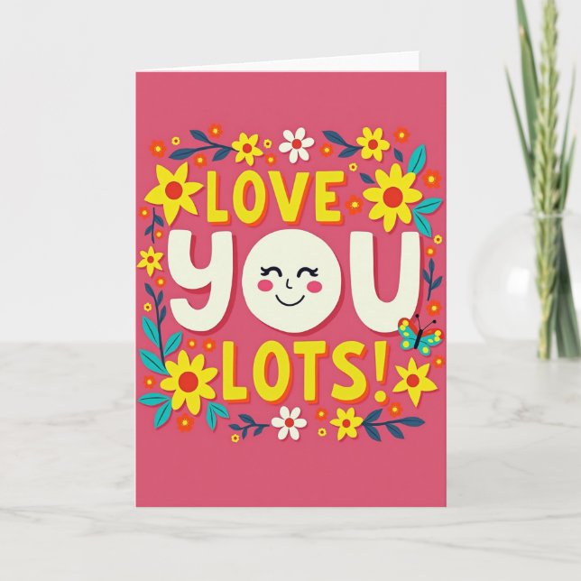 Kärlek Grafik Blommig Kort (Framsida)