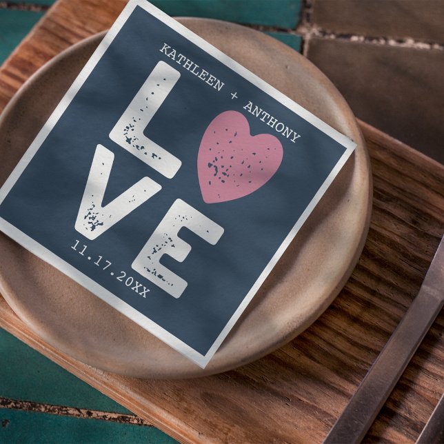 KÄRLEK-grafik, minimalistiskt skrivmaskinsteckensn Pappersservett (Skapare uppladdad)