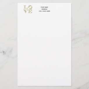 KÄRLEK-grafiktext - Faux Guld Brevpapper