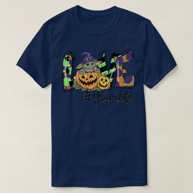 Kärlek Gram Life Pumpkin Halloween T Shirt (Design framsida)