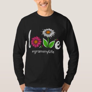 Kärlek Grammy Life Blommigt Grandma Cute Grandmor T Shirt