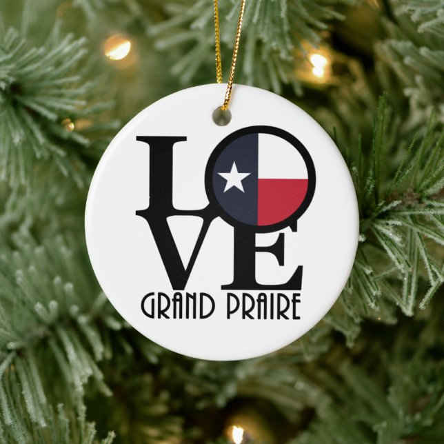 KÄRLEK Grand Prairie Texas Julgransprydnad Keramik (Träd)