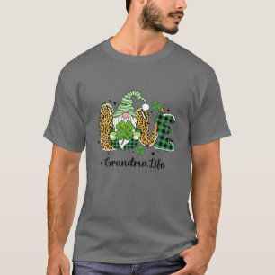 Kärlek Grandma Life St Patrick Day Leopard och Pla T Shirt