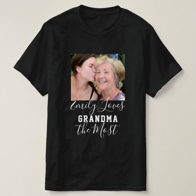 KÄRLEK GRANDMA, MEST Anpassningsbar Photo Mors dag T Shirt (Design framsida)