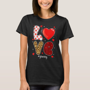 Kärlek Granny Buffalo Play Leopard Valentine Mor T Shirt