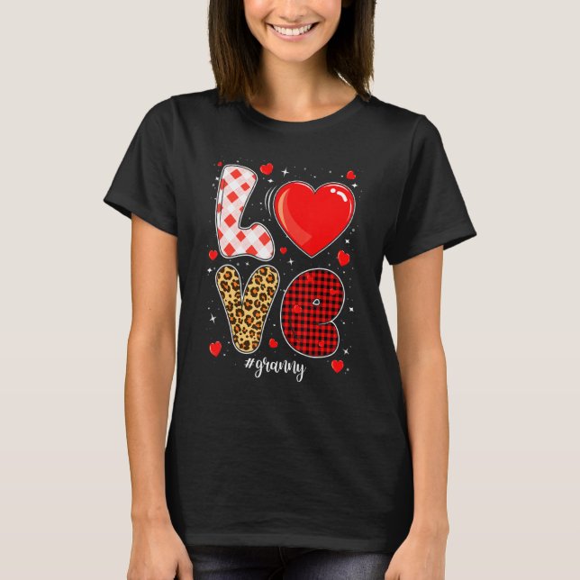 Kärlek Granny Buffalo Play Leopard Valentine Mor T Shirt (Framsida)
