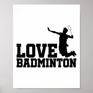Kärlek Graphic Badminton Player Shuttle Player Spo Poster