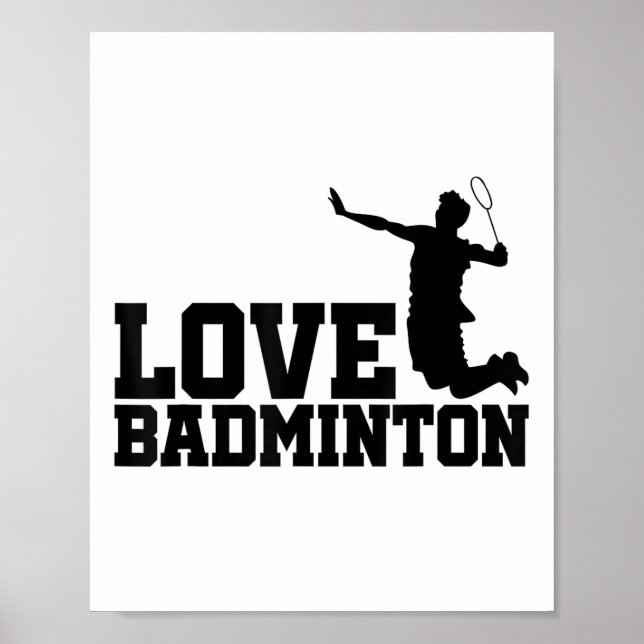Kärlek Graphic Badminton Player Shuttle Player Spo Poster (Framsidan)