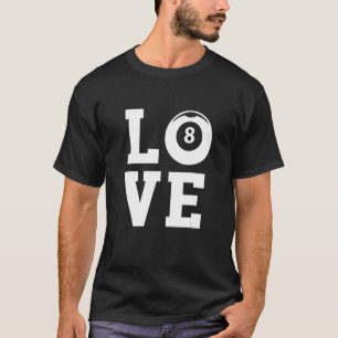 Kärlek Graphic Bassäng Billard Snooker Billard Cue T Shirt