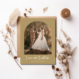 Kärlek Gratitude Arch Photo Bröllop Tack Vykort