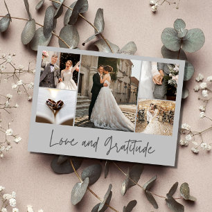 Kärlek Gratitude Photo Bröllop Tack Kort
