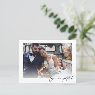 Kärlek Gratitude Photo Bröllop Tack vykort