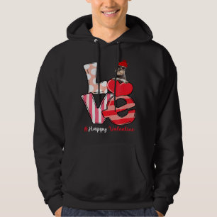Kärlek Grått Ministern Schnauzer Hund med Hat Vale Hoodie