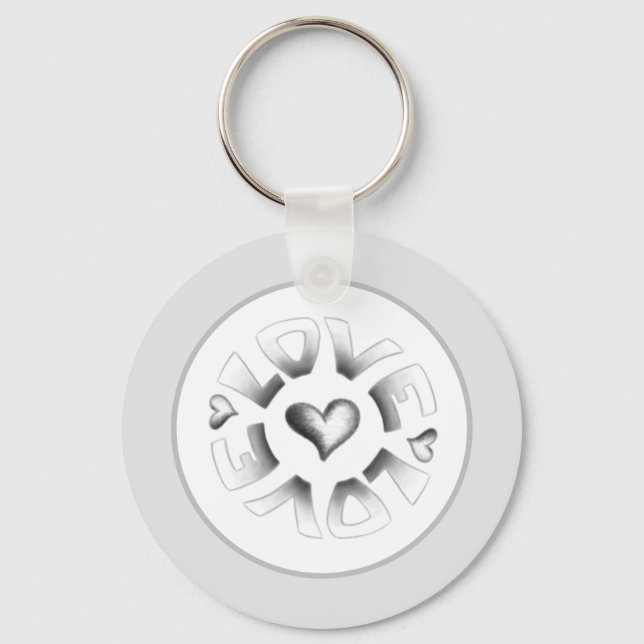 Kärlek Grått Nyckelring (Framsida)