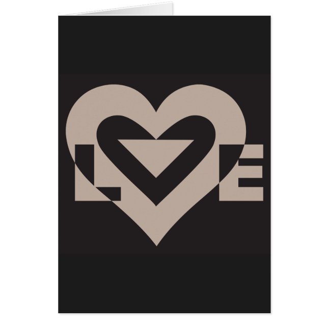 Kärlek Grått on Black Hälsningskort (Framsidan)