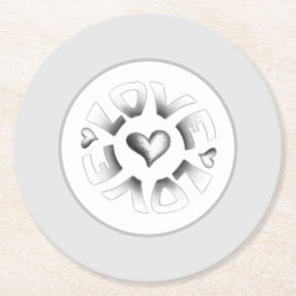 Kärlek Grått Underlägg Papper Rund