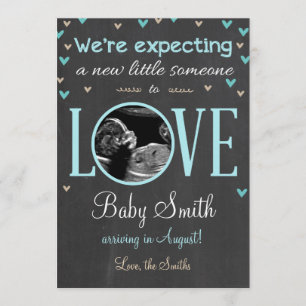 Kärlek Gravid - meddelande Ultrasound Blue Boy