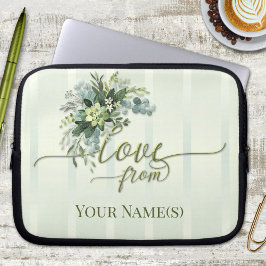 Kärlek Greenery Script Laptop sleeve
