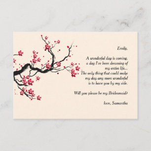 Kärlek Gren Bridesmaid Request Card Inbjudningar