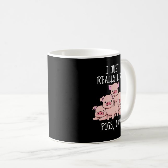 Kärlek Gris Gift Women Gris ger Swine Cute Gris Kaffemugg (Framsida höger)