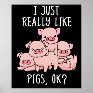 Kärlek Gris Gift Women Gris ger Swine Cute Gris Poster