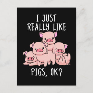 Kärlek Gris Gift Women Gris ger Swine Cute Gris Vykort