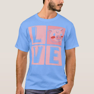 Kärlek Gris Piggy Cute Guinea Grisar Farm Älskare  T Shirt