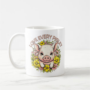 Kärlek Grisar i Blommor Kaffemugg