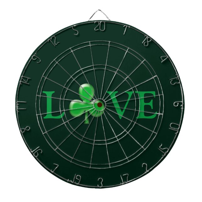 Kärlek Grönt Klöver Shamrock Saint patrick's day Darttavla (Framsidan)